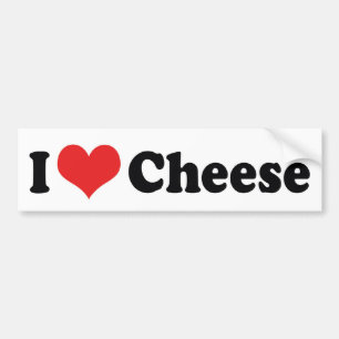 Autocollant De Voiture J'adore le fromage à coeur - Amoureux des produits