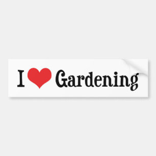 Autocollant De Voiture J'adore le jardinage au cœur