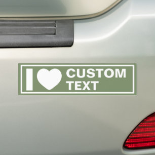 Autocollant De Voiture J'adore le vert bohème moderne personnalisé