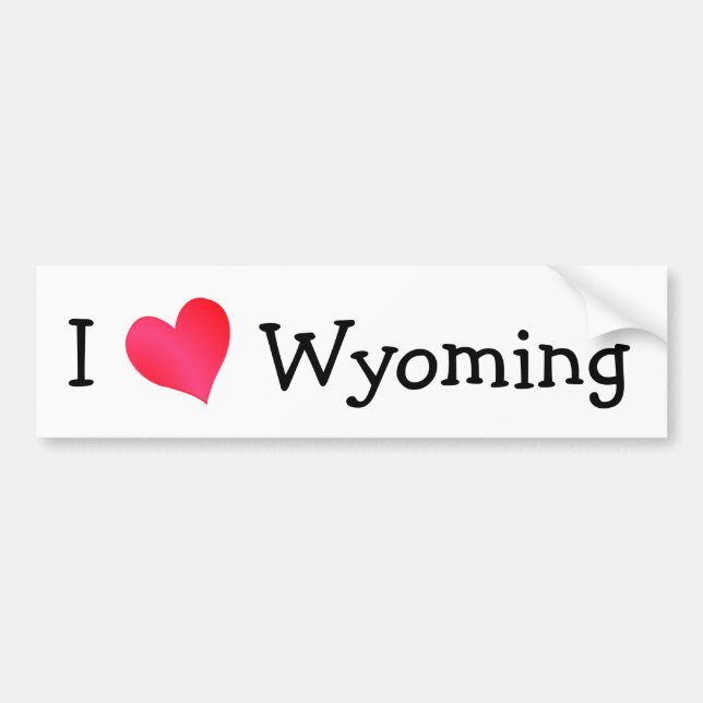 Autocollant De Voiture J'adore le Wyoming (Devant)