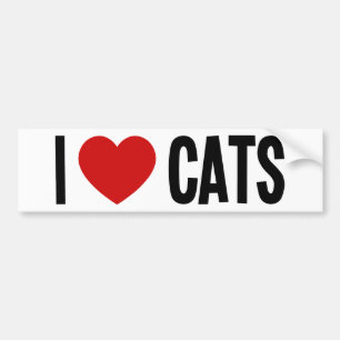 Autocollant De Voiture J'adore les chats
