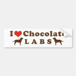 Autocollant De Voiture J'adore les Labs Chocolat