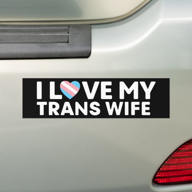 Autocollant De Voiture J'adore ma femme transgenre LGBT Trans Husband (En voiture)