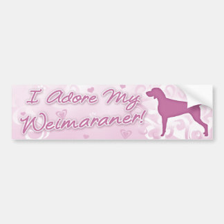 Autocollant De Voiture J'adore mon adhésif pour pare-chocs de Weimaraner