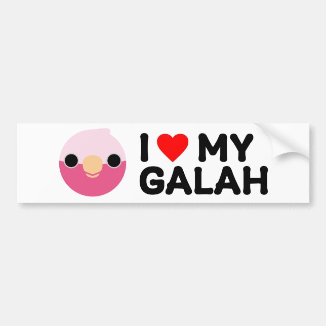 AUTOCOLLANT DE VOITURE J'ADORE MON GALAH (Devant)