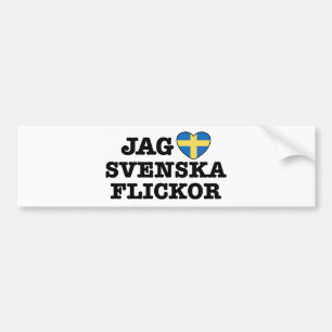 Autocollant De Voiture Jag Svenska Flickor