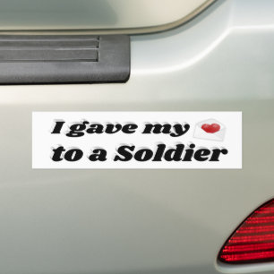 Autocollant De Voiture J'ai donné mon coeur à un soldat