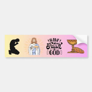 Autocollant De Voiture J'Ai Foi En Dieu Conception De Communion Chrétienn