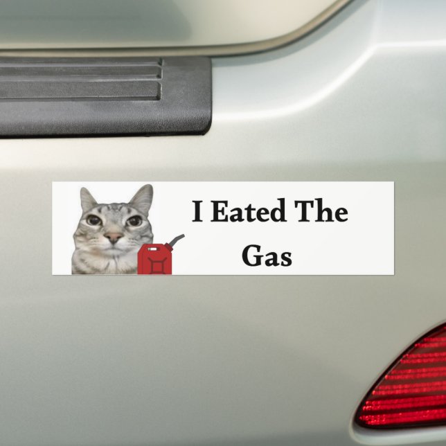Autocollant De Voiture J'Ai Mangé Le Gaz | Sticker pour mème de chat amus (En voiture)
