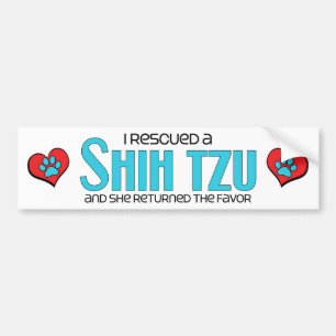 Autocollant De Voiture J'ai secouru un Shih Tzu (le chien femelle)