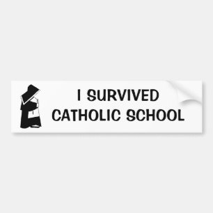 Autocollant De Voiture J'ai survécu à l'école catholique et à la nonn