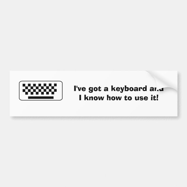 Autocollant De Voiture J'ai un andI de clavier sais l'employer ! (d) (Devant)