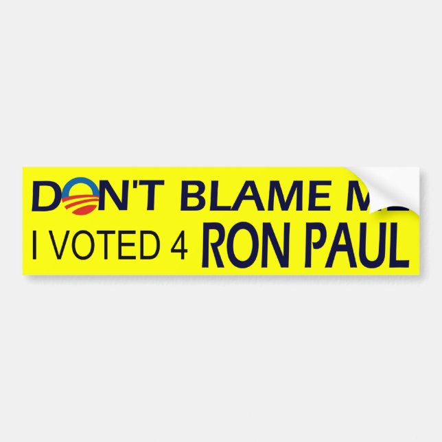 Autocollant De Voiture J'ai voté pour le bumpersticker de Ron Paul (Devant)