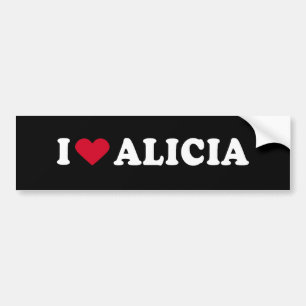 AUTOCOLLANT DE VOITURE J'AIME ALICIA