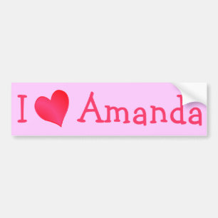 Autocollant De Voiture J'aime Amanda