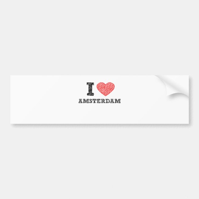 Autocollant De Voiture J'aime Amsterdam (Devant)