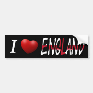 Autocollant De Voiture J'aime Angleterre sur drapeau anglais bst