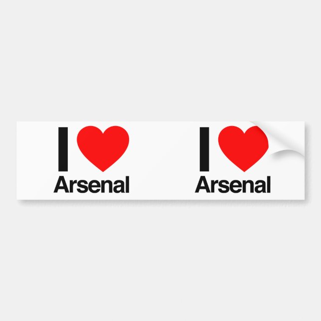 Autocollant De Voiture j'aime arsenal (Devant)