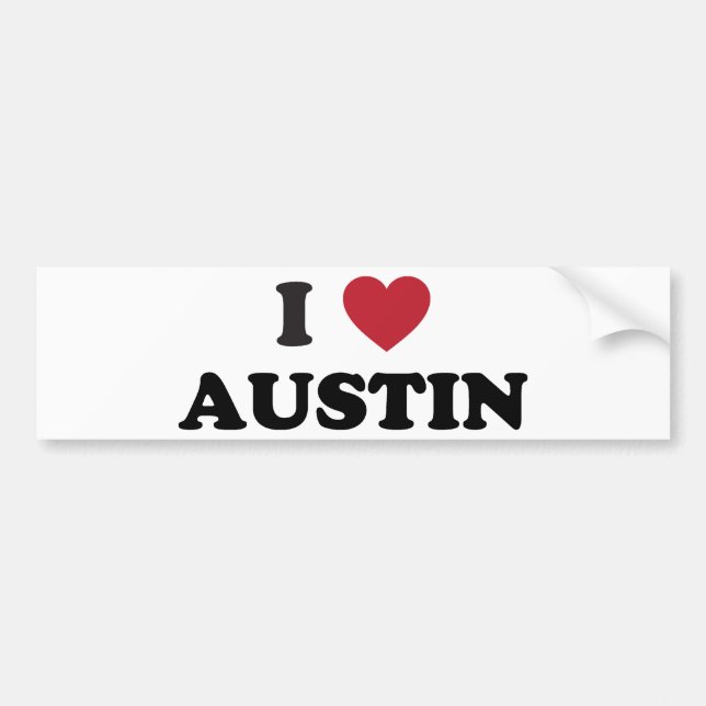 Autocollant De Voiture J'aime Austin (Devant)