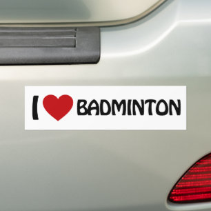 Autocollant De Voiture J'aime Badminton