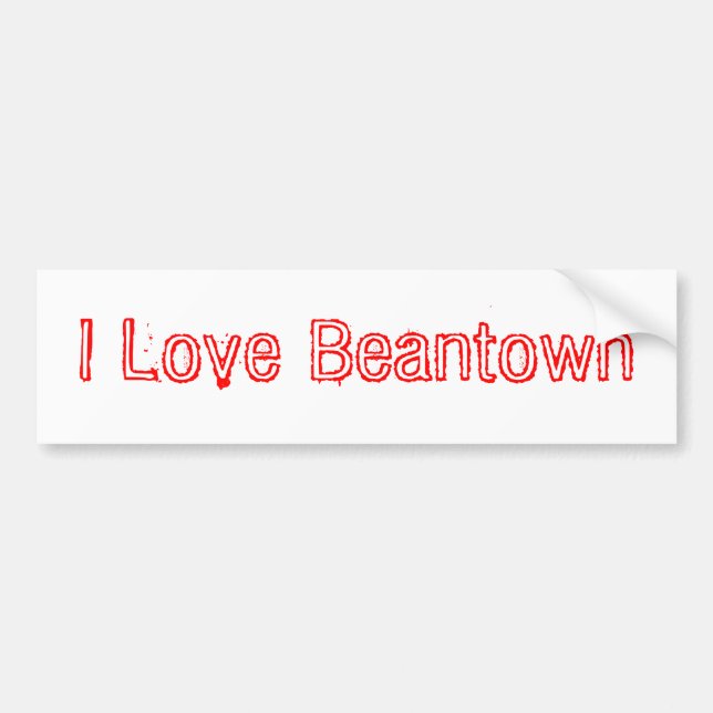 Autocollant De Voiture J'aime Beantown (Devant)