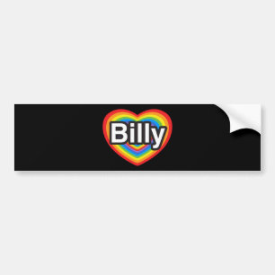 Autocollant De Voiture J'aime Billy. Je t'aime Billy. Coeur