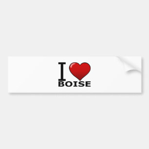AUTOCOLLANT DE VOITURE J'AIME BOISE, IDENTIFICATION - IDAHO