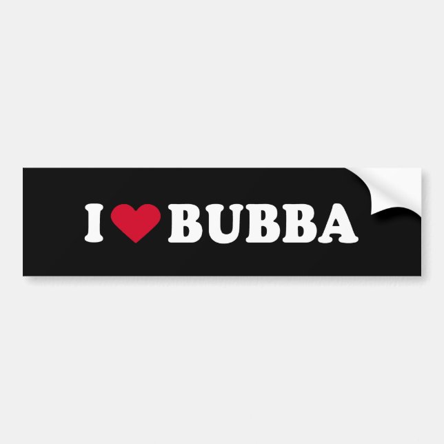 AUTOCOLLANT DE VOITURE J'AIME BUBBA (Devant)