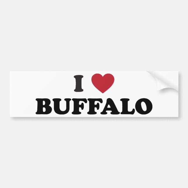 Autocollant De Voiture J'aime Buffalo (Devant)
