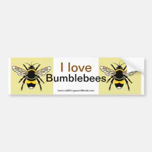 Autocollant De Voiture J'aime Bumble BEES - Faune - Nature -