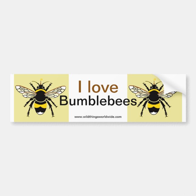Autocollant De Voiture J'aime Bumble BEES - Faune - Nature - (Devant)