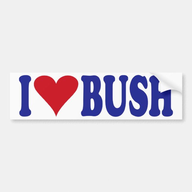 Autocollant De Voiture J'aime Bush (Devant)