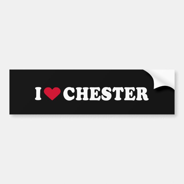 AUTOCOLLANT DE VOITURE J'AIME CHESTER (Devant)