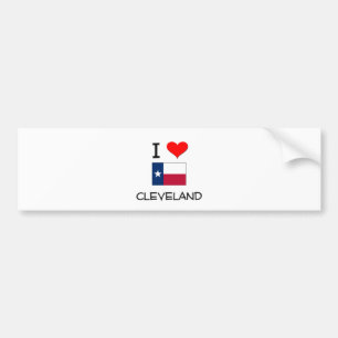 Autocollant De Voiture J'aime Cleveland le Texas
