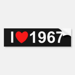 Autocollant De Voiture J'aime (coeur) 1967