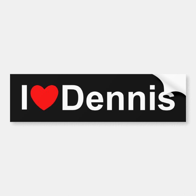 Autocollant De Voiture J'aime (coeur) Dennis (Devant)