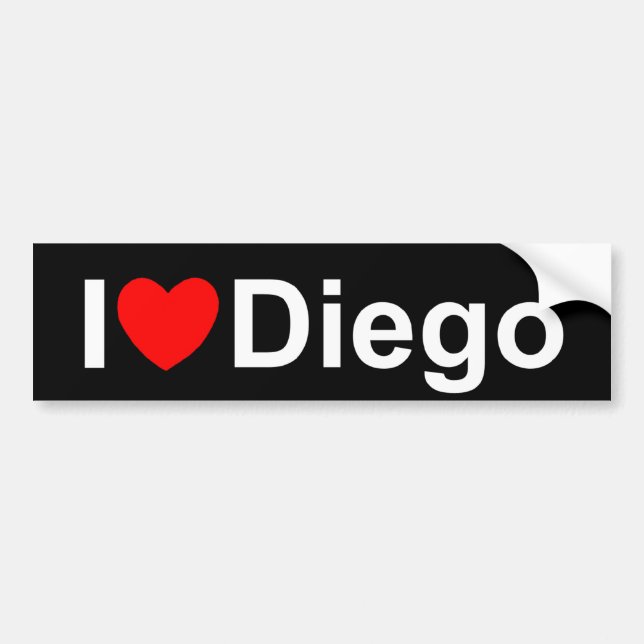 Autocollant De Voiture J'aime (coeur) Diego (Devant)