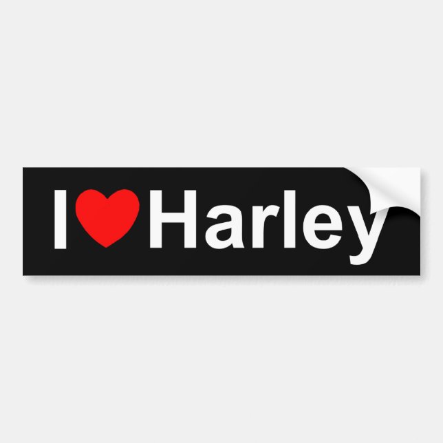 Autocollant De Voiture J'aime (coeur) Harley (Devant)