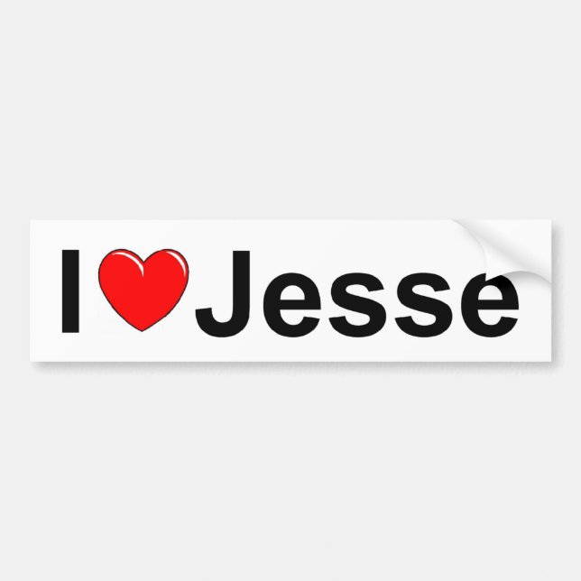 Autocollant De Voiture J'aime (coeur) Jesse (Devant)