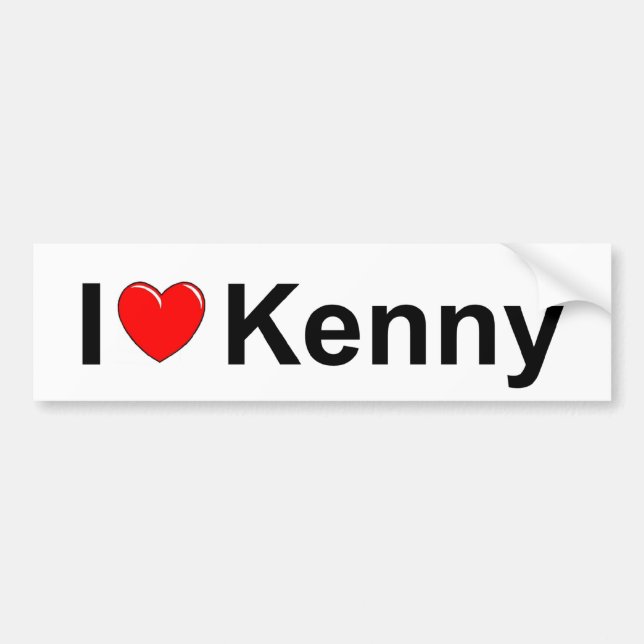 Autocollant De Voiture J'aime (coeur) Kenny (Devant)