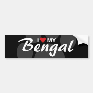 Autocollant De Voiture J'aime (coeur) le mon Bengale