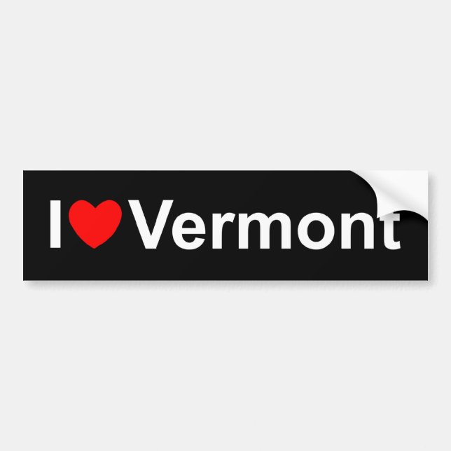 Autocollant De Voiture J'aime (coeur) le Vermont (Devant)