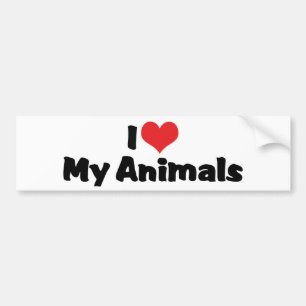 Autocollant De Voiture J'aime cœur mes animaux - Amateur d'animaux