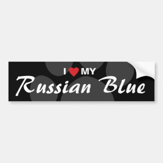 Autocollant De Voiture J'aime (coeur) mon bleu russe
