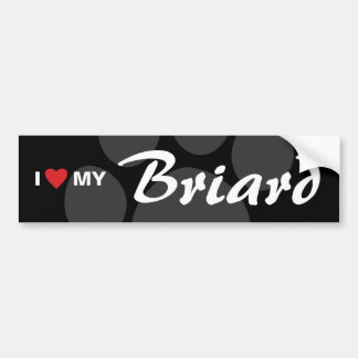 Autocollant De Voiture J'aime (coeur) mon Briard