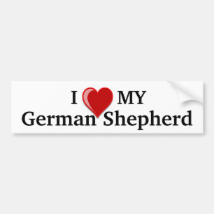 Autocollant De Voiture J'aime (coeur) mon chien de berger allemand