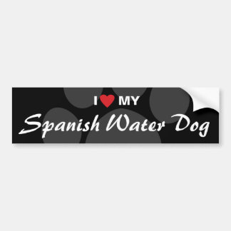 Autocollant De Voiture J'aime (coeur) mon chien d'eau espagnol