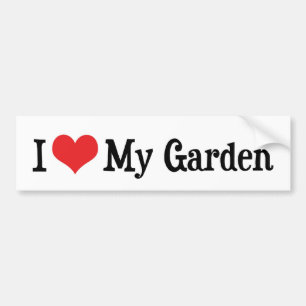Autocollant De Voiture J'aime cœur mon jardin - Jardin de fleurs et légum
