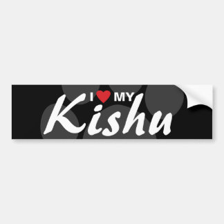 Autocollant De Voiture J'aime (coeur) mon Kishu
