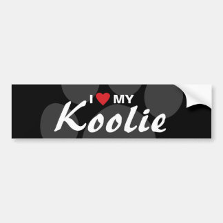 Autocollant De Voiture J'aime (coeur) mon Koolie